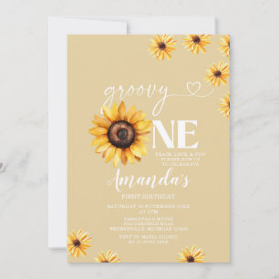 Elegant Groovy En födelsedag Boho Sunblommor Inbjudningar