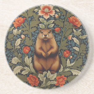 Elegant Groundhog William Morris Inspired Underlägg
