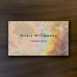 Elegant Grunge Kraft Beige Holograph Rainbow Coola Visitkort