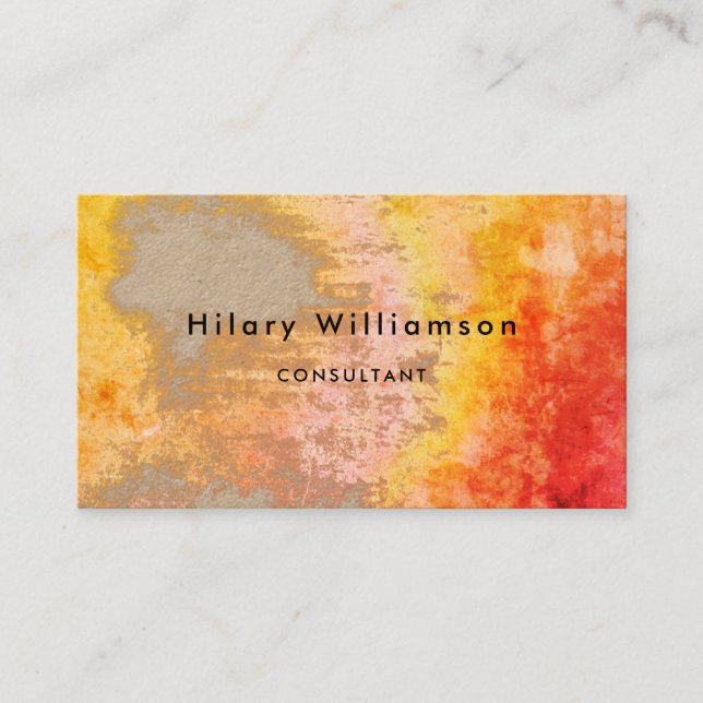 Elegant Grunge Kraft Brown Orange Rust Terracotta Visitkort (Framsida)