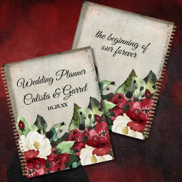 Elegant Grunge Mörk Red Blommigt Goth Bröllop