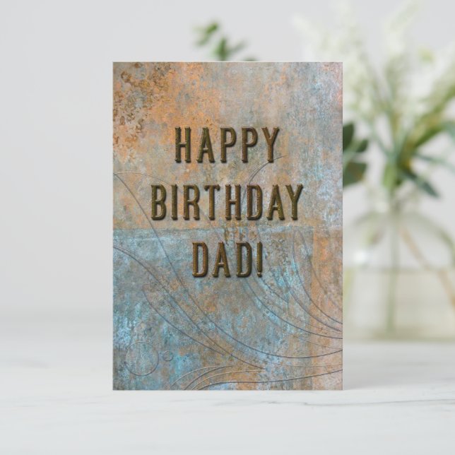 Elegant Grunge Pappa Birthday (Stående Fram)