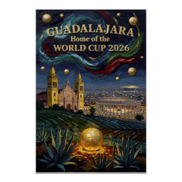 Elegant Guadalajara fotbolls konst 2026 arena Perfect Poster
