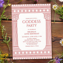 Elegant Gudinna-fest inbjudan i rosa