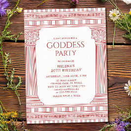 Elegant Gudinna-fest inbjudan i rosa