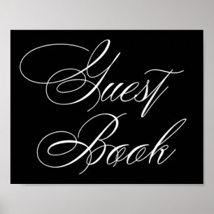 Elegant Guest Bok White Calligraphy CHIC Poster
