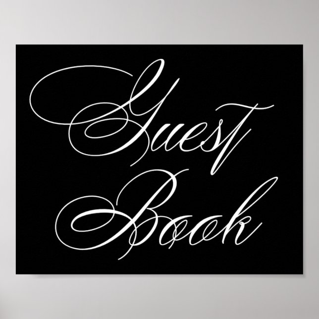 Elegant Guest Bok White Calligraphy | CHIC Poster (Framsidan)