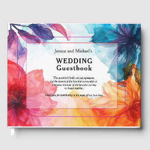 😍 Elegant Guestbook Anemone Dreamscape Bröllop Gästböcker