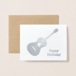 Elegant Guitar - Silver eller Guld Motif för musik Folierat Kort