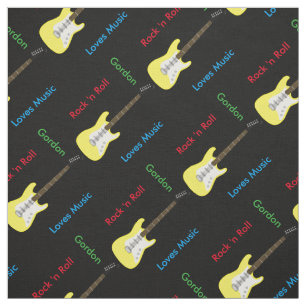 Elegant Guitar-utskriftsstruktur Tyg