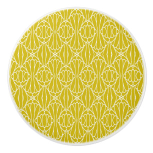 Elegant gul Art Deco-mönster med diamantmotiv Knopp