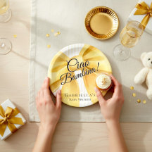 Elegant gul båge 'Ciao Bambina!' Baby Shower