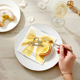 Elegant gul båge 'Ciao Bambina!' Baby Shower Pappersservett