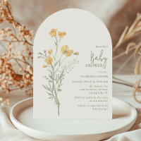 Elegant Gul Blommig Bebis Shower