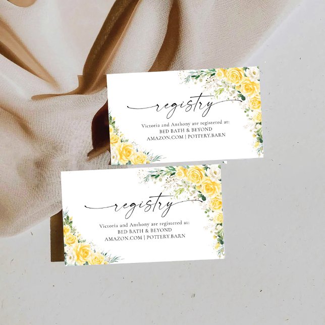 Elegant gul blommig registerkort med kuvert tilläggskort (Skapare uppladdad)