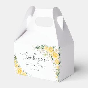 Elegant gul blomsterdoptavlor presentförpackning presentaskar