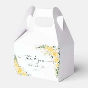 Elegant gul blomsterdoptgåva för bebisflicka presentaskar