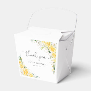 Elegant gul blomsterdoptgåva för bebisflicka presentaskar