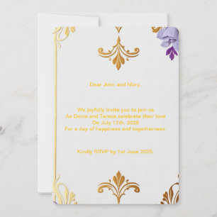 Elegant Gul Fleur-de-Lis Inbjudningar