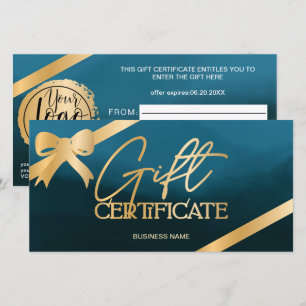 Elegant gul folieband blå logo presentgift