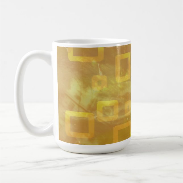 Elegant Gul Geometrisk Kaffemugg (Vänster)