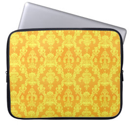 elegant gul gyllene damast grafiskt mönster. laptop sleeve