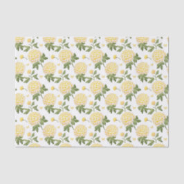 Elegant gul Hydrangea Blommor Fjärilar Mönster