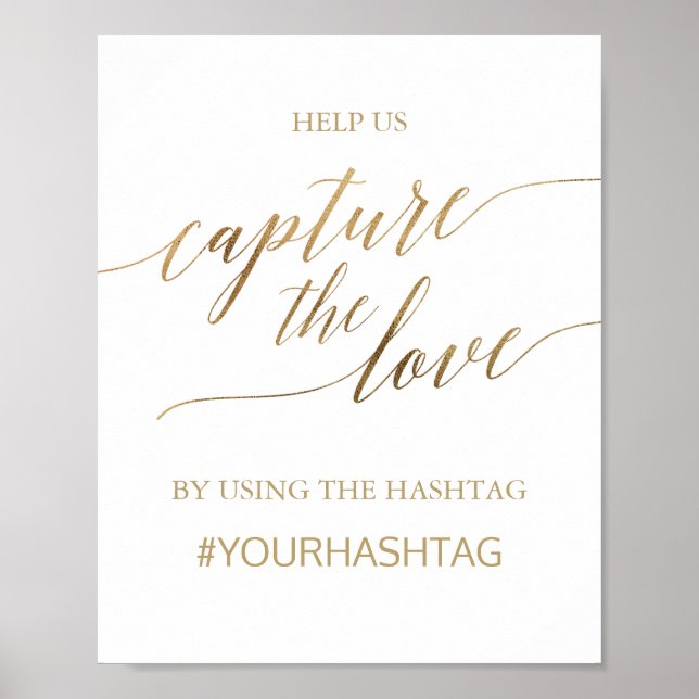 Elegant gul kalligrafi Fånga kärlek skylt (Framsidan)