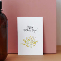 Elegant Gul Lotus Vattenfärg Mors Dag