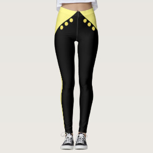 Elegant Gul och Svart Leggings