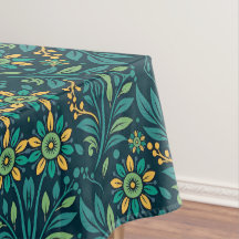 Elegant gul och teal blomsterdesign