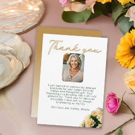 Elegant Gul ros Blommigt Birthday Photo Tack Kort