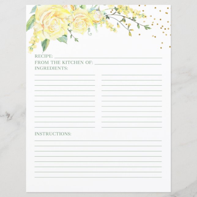 Elegant Gul ros Blommigt Möhippa Recept (Framsida)