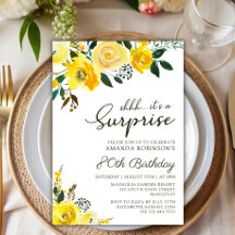 Elegant Gul ros Blommigt Surprise 80:e födelsedage