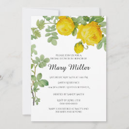 Elegant gul ros bröllopsfest inbjudningar