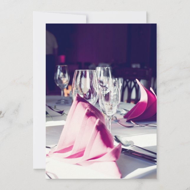 Elegant gul servett formell bankett middag Bröllop Inbjudningar (Baksida)