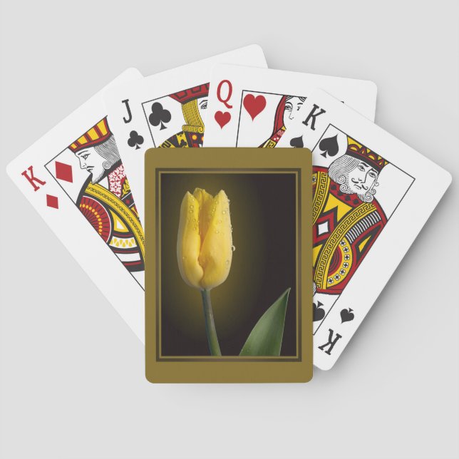 Elegant Gul Tulpan Casinokort (Baksidan)