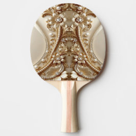 Elegant gul utsmyckad blomsterpingisracket pingisracket
