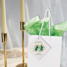 Elegant Guld 15 Emerald Grönt Blommigt Quinceanera Gåvor Etiketter
