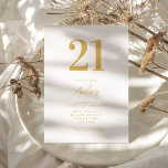 Elegant Guld 21:a födelsedag Inbjudningar<br><div class="desc">En enkel,  modern 21:a födelsedagsinbjudan med typografi och minimalistisk elegant i guld färg.</div>