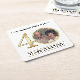 Elegant guld 40-årsjubileumsfoto underlägg papper kvadrat