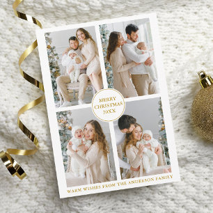 Elegant Guld 4 Photo God jul Photo Photo Foto Julkort