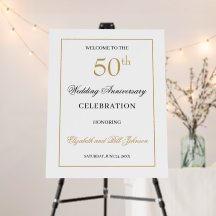 Elegant Guld 50-års bröllopsjubileum Välkommen