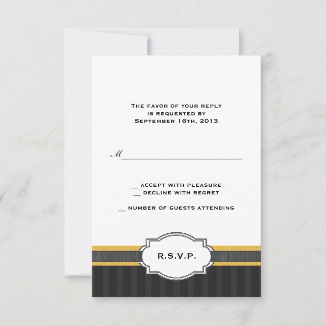 Elegant Guld 50-årsdag OSA Response Card Kort (Framsida)