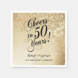 Elegant guld 50-årsjubileum pappersservett