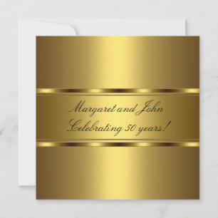 Elegant Guld 50-årsjubileum Party Event Inbjudningar