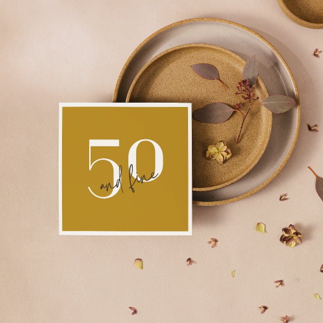 Elegant Guld | 50:e födelsedagen Pappersservett (Skapare uppladdad)