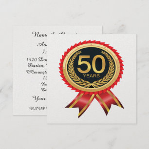 Elegant Guld 50-inbjudan Inbjudningar