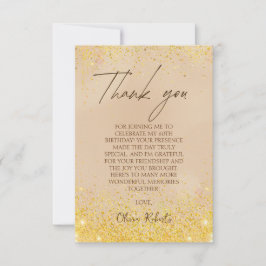 Elegant Guld 60:e födelsedagen Tack Kort