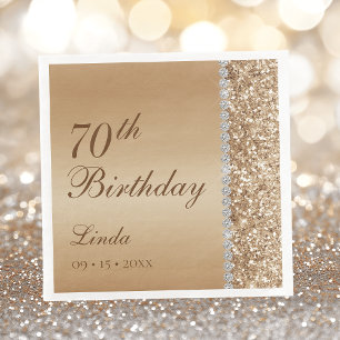 Elegant Guld 70-årsdag Pappersservett